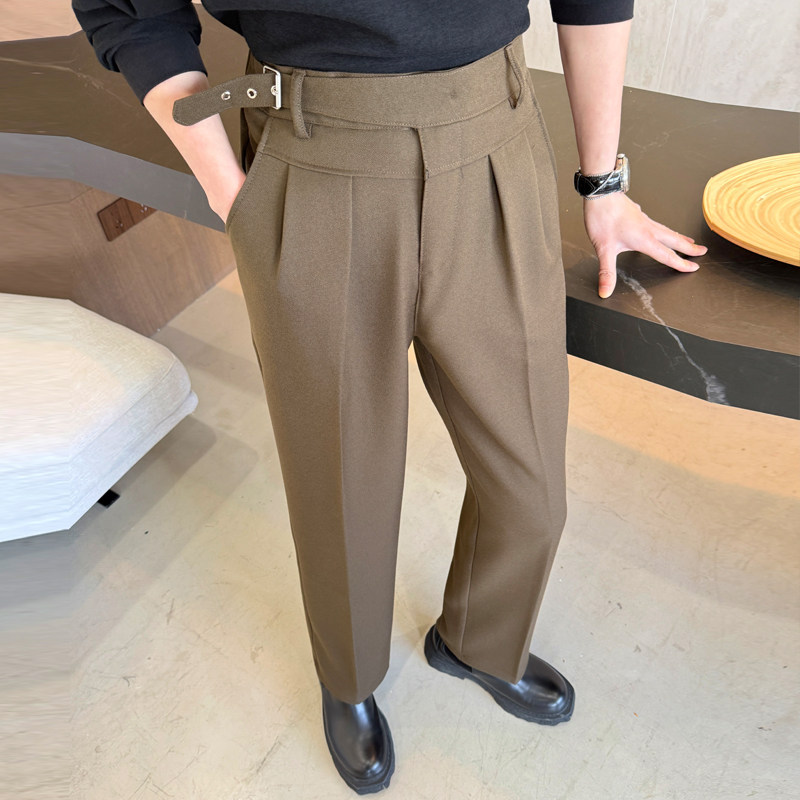 老钱风那不列颠小直筒西裤男士垂感修身高级感长裤1311K7015P65，男装西裤，星座1311（原A202）