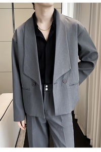2025秋冬新款男士韩版慵懒宽松落肩小西装西服外套A202XZ809P125图片