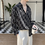 2025夏季新款印花长袖衬衫男士垂感薄款冰丝ins衬衣A202CS809P60，男装衬衫，星座1311（原A202）