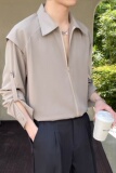 2025春夏新款轻熟可调节长短袖设计衬衫免烫垂坠衬衣A202CS618P65，男装T恤，星座1311（原A202）
