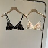 透气三角杯法式 兔耳朵内衣女薄款 无钢圈夏季 文胸蕾丝性感超薄胸罩