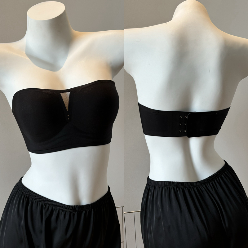 无肩带内衣女聚拢防滑防走光美背抹胸裹胸文胸无钢圈薄款夏季性感