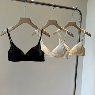 文胸舒适性感无钢圈透气胸罩大胸显小夏季 法式 兔耳朵内衣女超薄款