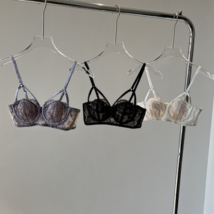 聚拢透气夏季 内衣女薄款 纯欲文胸性感镂空蕾丝刺绣兔耳朵法式 新款