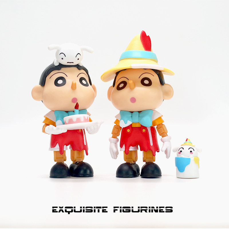 蜡笔小新摆件皮诺曹木偶小新客厅装饰桌面摆件生日礼物
