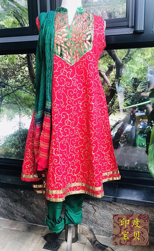 新款印度纱丽克米兹salwar kameez churidar裙子裤围巾三件套