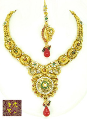 印度宝莱坞影楼婚纱照项链耳环