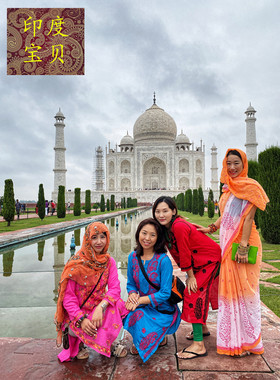 印度印巴刺绣花女士女装中长款kurta 长衫上衣服纱丽全棉宽松舒适