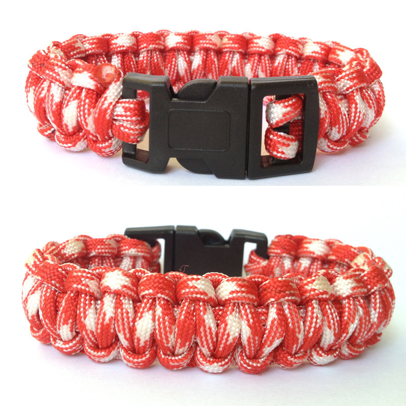 新款 塑料扣伞绳求生手链 救生绳 paracord 户外生存手环 红白彩在类目 户外/登山/野营/旅行用品, 刀具/多用工具, 伞绳中 - 来自Buy2taobao.com提供专业的淘宝代购服务