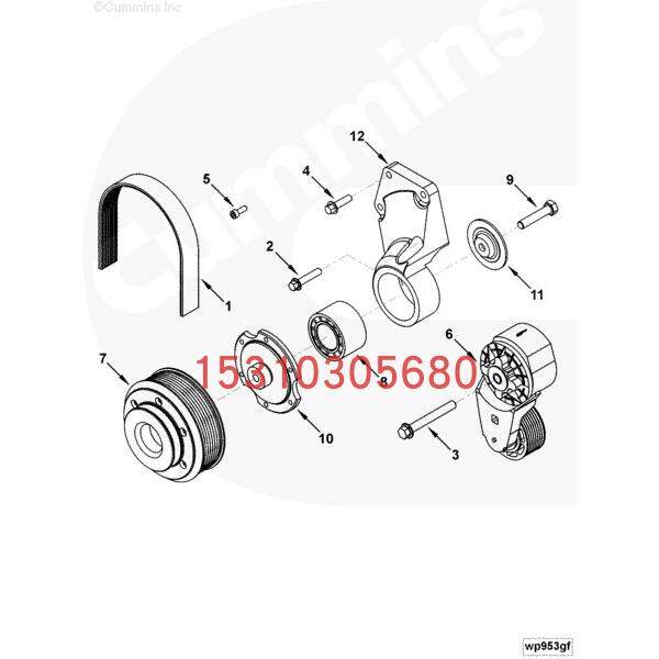 绿地LSV440垂直振动压路机康明斯配件皮带3103701零件