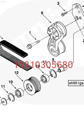 移山SRM226单钢轮压路机康明斯配件皮带3921603 3925953 3288856