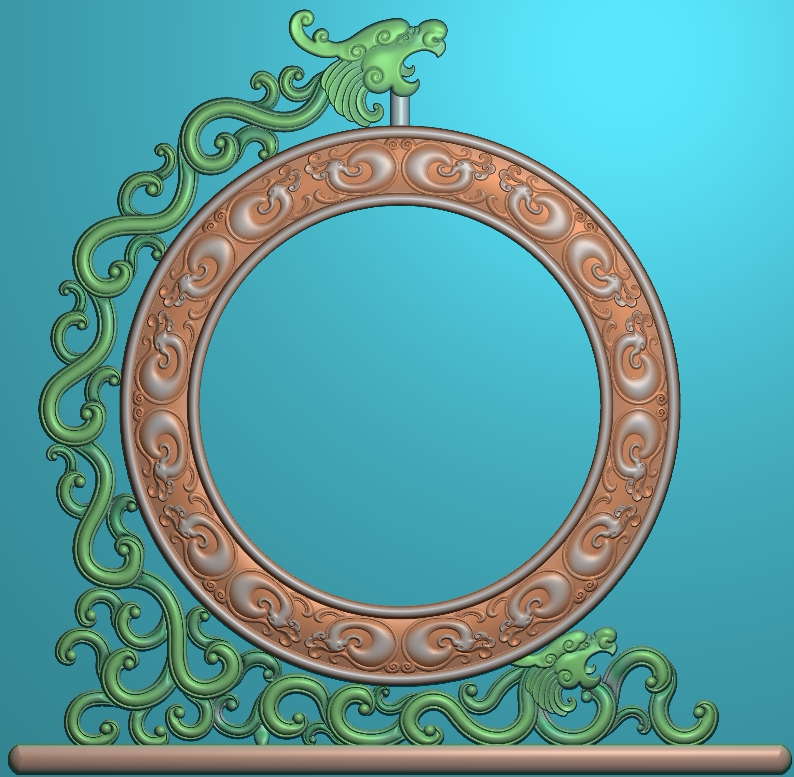 草龙台屏-1东阳木雕工艺品挂件挂屏屏风手工雕刻精雕图