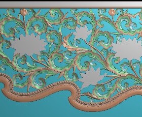 洋花挂落东阳木雕古建寺庙装修建筑构件扫描精雕图