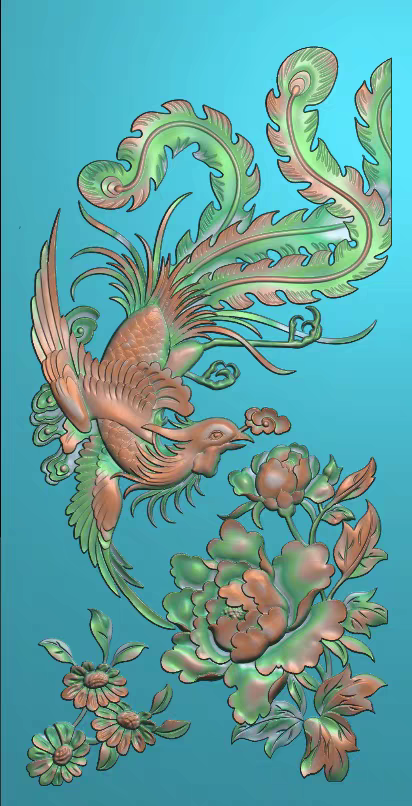 精雕图牡丹凤凰 md凤 动物花鸟东阳木雕工艺品挂件挂屏屏风手工雕