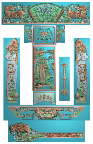 精雕图浮雕盛世年华 大象餐椅 动物灰度图东阳木雕工艺藏式图石雕