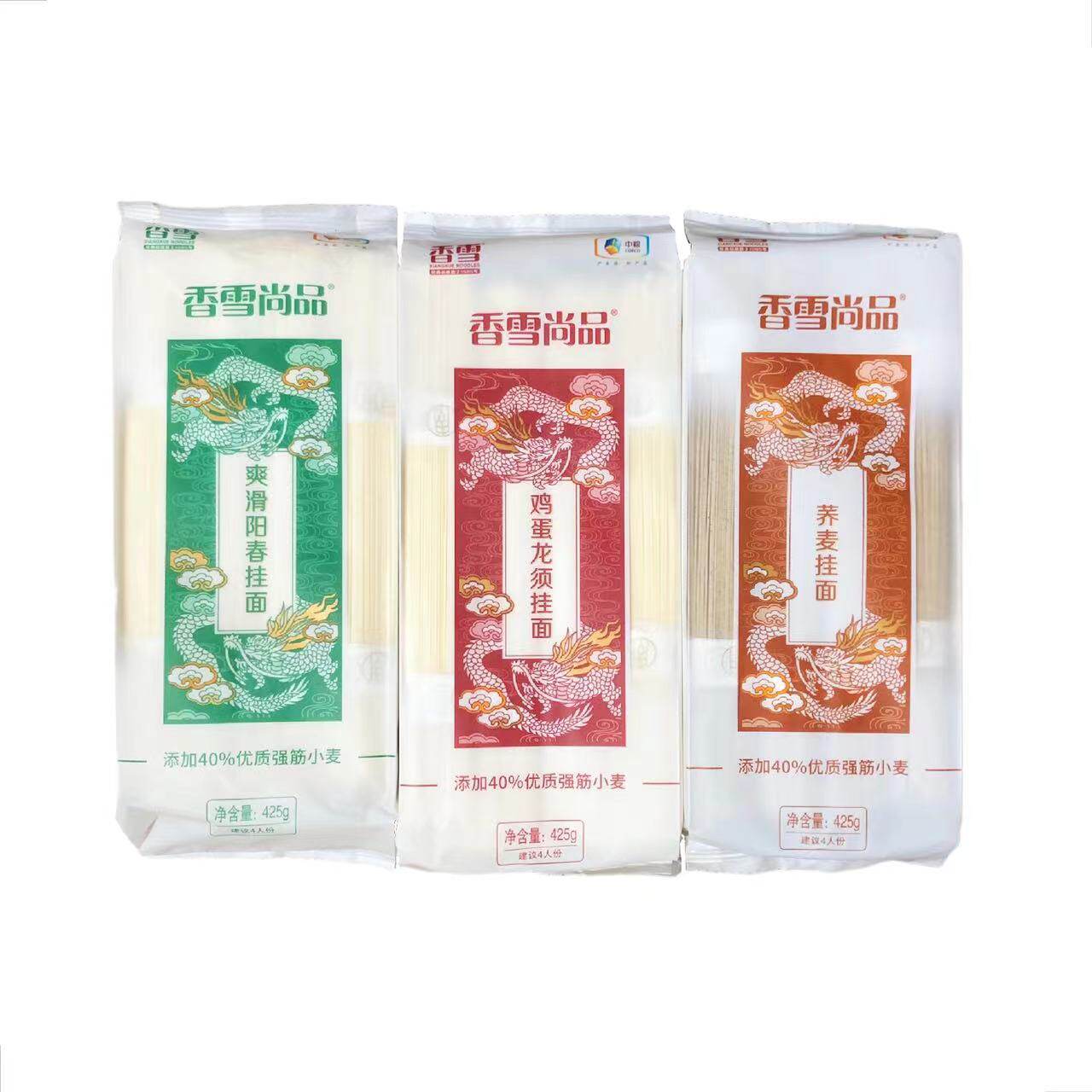 香雪尚品425g鸡蛋龙须爽滑阳春高筋海捞荞麦弹面纯麦筋爽家庭装