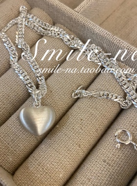 韩国进口小众款925纯银磨砂吊坠