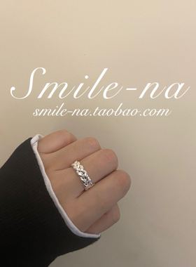 ins设计师款麻花百搭开口戒指