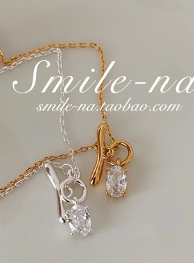 韩国进口925水钻吊坠锁骨链