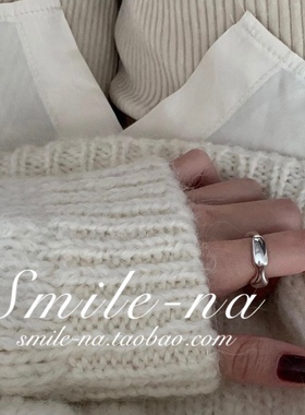 韩国进口小众款925开口戒指纯银