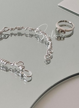 925纯银拼接不规则手环