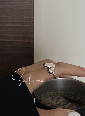 指环925纯银韩国立体开口戒指