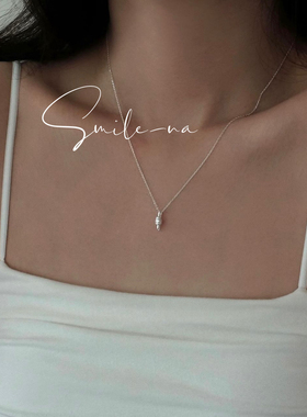 韩国进口925银法式简约复古绳结时尚项链锁骨链