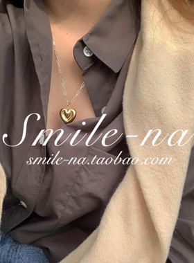 韩国进口ins925纯银3d吊坠项链