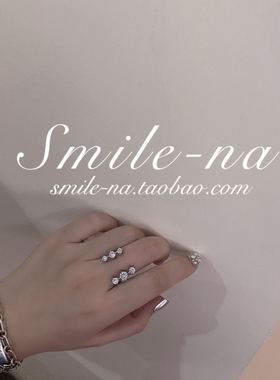 设计师款纯银镶嵌锆石开口戒指