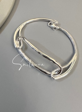 手镯几何重工韩国纯银