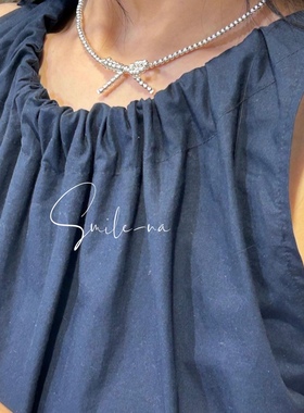 925纯银蝴蝶结造型锁骨链小众