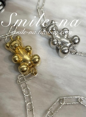 小众纯银可爱小熊别针手链手环