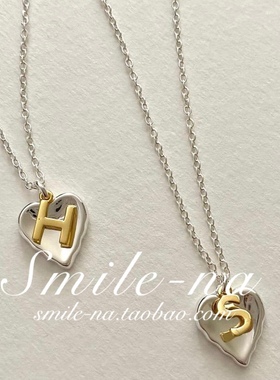 爱心925纯银字母锁骨链项链