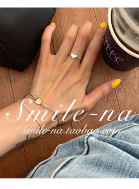 纯银小爱心凹面设计师款戒指