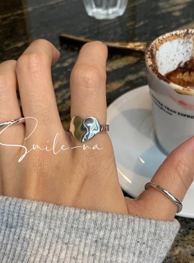 韩国戒指925925纯银桃心