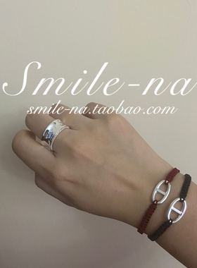 韩国进口925纯银h字母红绳黑绳