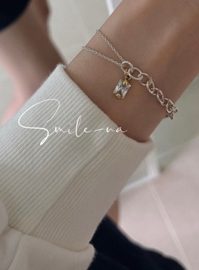 韩国手链小众925纯银简约锆石