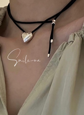 爱心毛衣链韩国双层925纯银