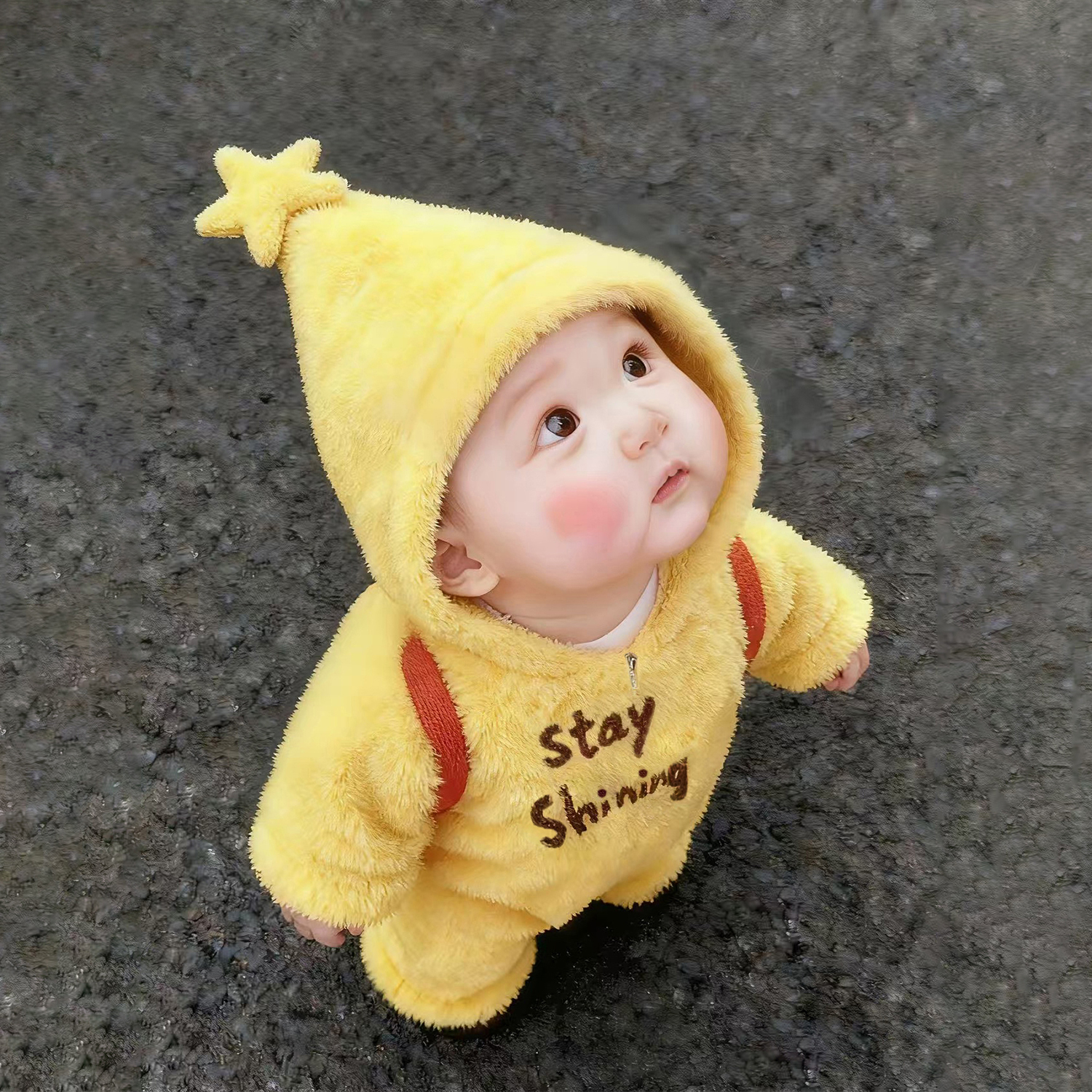 婴儿衣服冬装超萌保暖男宝宝连体衣冬季毛绒幼儿冬天抱衣外出棉服