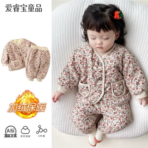 小女孩宝宝棉服两件套冬季