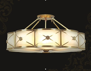 书房 风格 卧室房间 进门新古典纯铜欧式 欧式 半吸顶灯P5663 美式