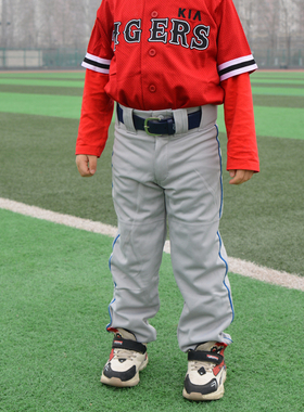 垒球TEAMWORK厚款灰色儿童成人收口棒球裤补强彩色裤线运动比赛
