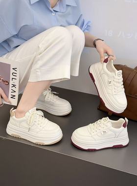 高鹏2026春季新款女鞋爆款厚底增高小白鞋轻便百搭运动休闲鞋3177