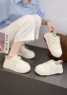 高鹏2026春季新款女鞋爆款厚底增高小白鞋轻便百搭运动休闲鞋3177