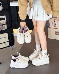 高鹏小白鞋女款厚底增高板鞋2026春季新款爆款百搭配运动休闲3130