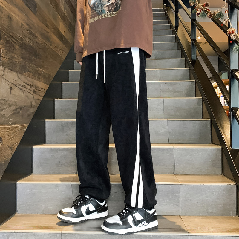 秋冬ins潮宽松百搭潮流休闲裤50棉50聚酯纤维A4186035-P60控79,男装休闲裤,星座1104-1