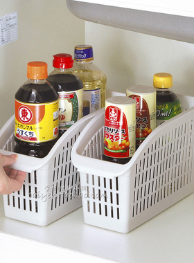 日本进口SANADA厨房收纳筐调料瓶塑料收纳篮食品整理篮置物篮