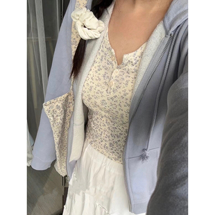 Hoodie Crystal 美式 连帽拉链外套加绒短款 OOhome新品 开衫 B艾穆