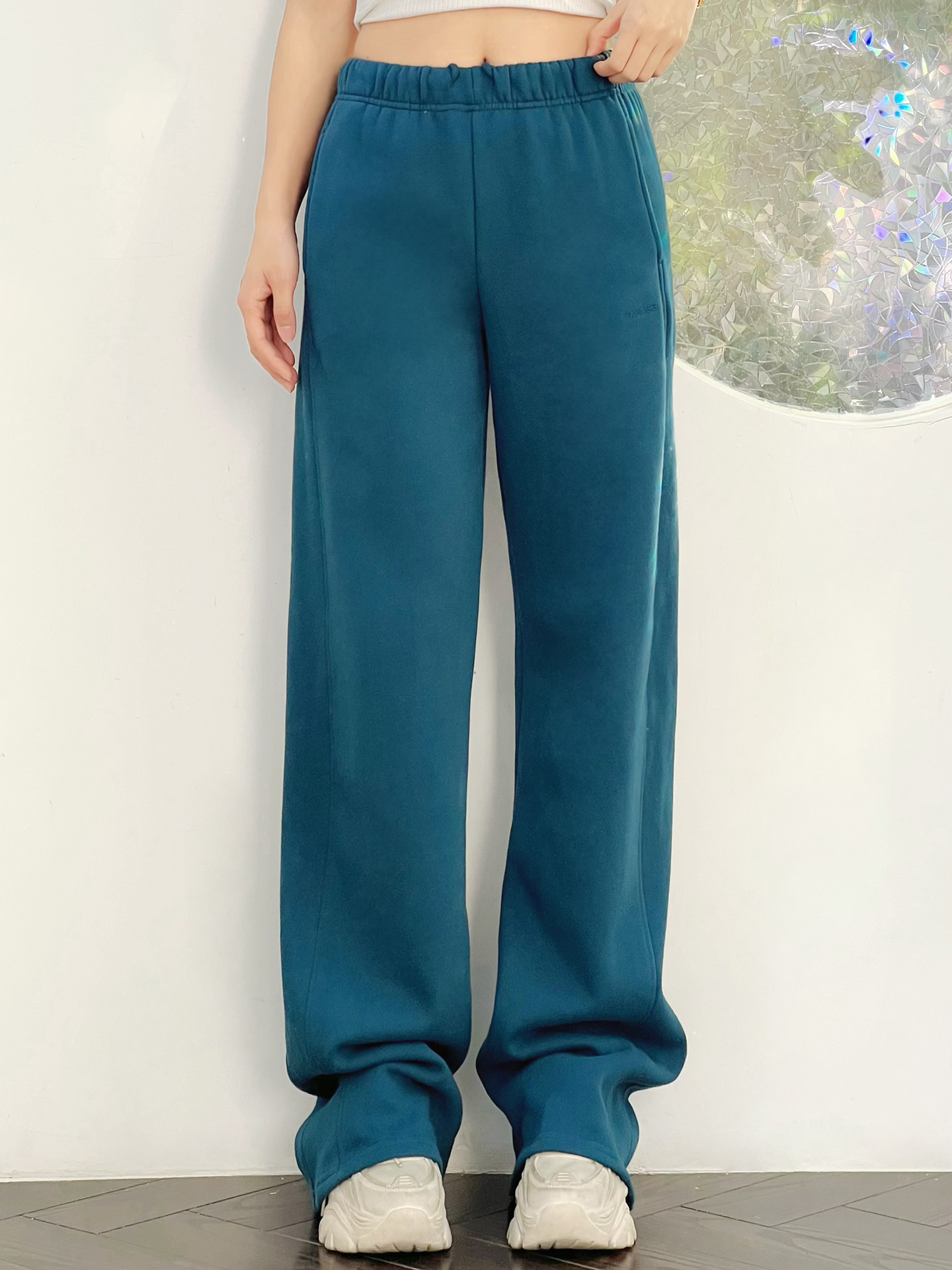 thumbnail for 12.10 New product Canadian gar*ge lazy style soft glutinous daily versatile casual fleece straight wide-leg pants