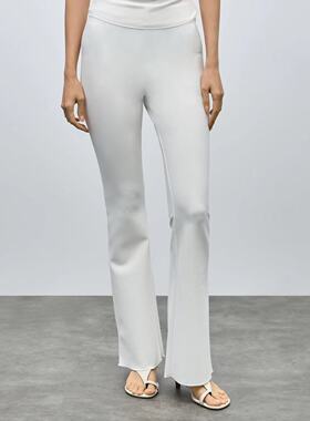 05.06新品 MAAG 欧美都市丽人质感通勤简约百搭高腰休闲喇叭裤
